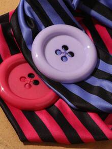 3pcs Y2K Retro Striped Button Wide Headband, Street Style Hair Accessory For Daily Wear And Photography - Multicolor - View 4
