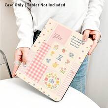 Floral, Plaid, Striped, Bow Pattern Painted Effect Tablet Protective Case, Built-In Pen Slot, With Stand, Suitable For Honor 8/9/10/X8/X8A/X9/X8Pro/X9Pro And Other Models/ MatePad Se 11 Inch/MatePad 11 Inch/11.5 Inch, MatePad Pro/, Apple 10th/11th Gen 2025 (A16), Galaxy Tab A7/A9 And Other Popular Models - Multicolor - View 3