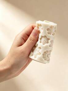 3D Snowflake Silicone Mold Winter Snowflake Fondant Silicone Mold Cake Cupcake Decoration Polymer Clay Handmade Project - Beige - View 6