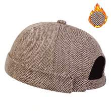 1pc Men's Houndstooth Pattern Flat Cap, Black Outdoor Casual Hat, Suitable For Autumn/Winter Travel, Windproof And Warm - Multicolor - View 3