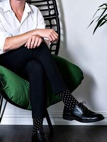 1/5 Pairs Men's Polka Dot Mid-Calf Socks, Business Casual Dress Socks, Multiple Colors Available, Suitable As Men's Gift - Multicolor - View 7