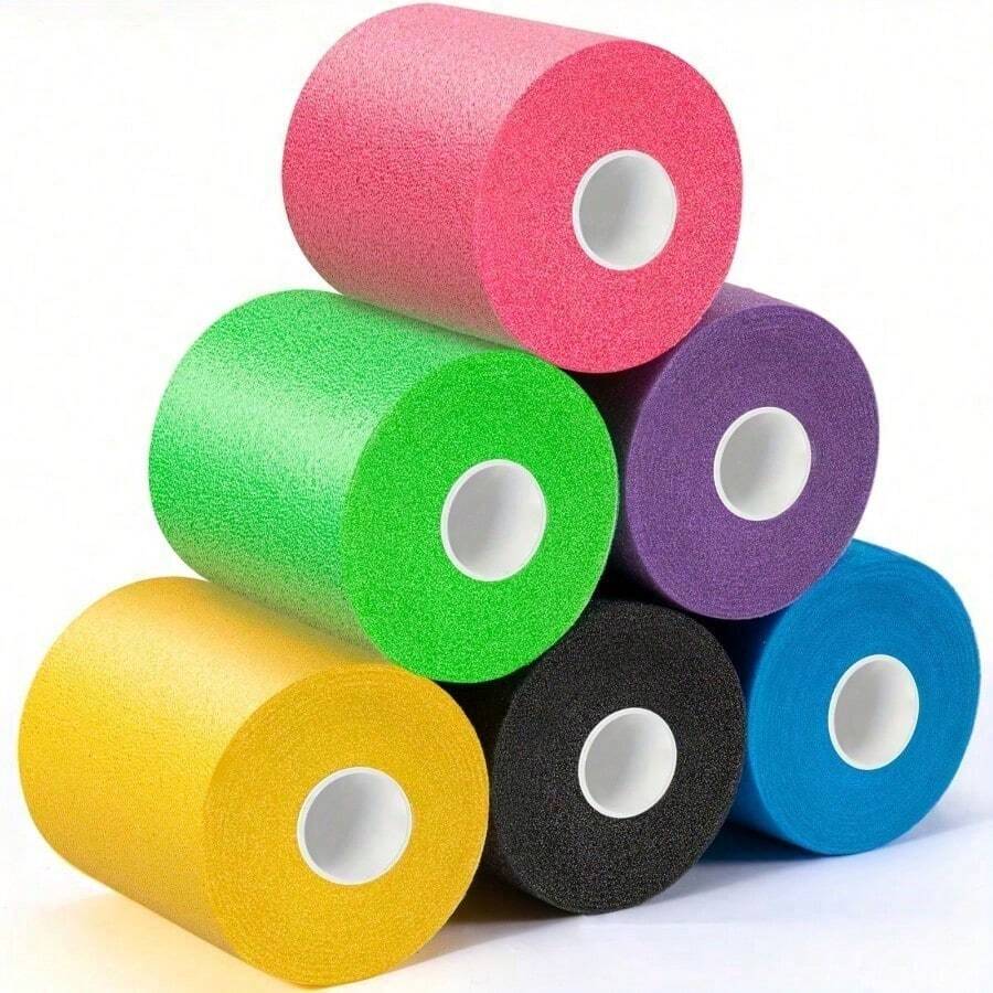 Elastic Skin Mask Set, Easy To Tear, Durable, Minimalist Design, No Sticky Residue, Ideal For Sports, Fitness And Daily Life (6cm*10m) - Multicolor - View 1