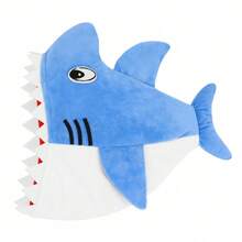 1pc Funny Plush Shark Head Mask, Soft Cartoon Animal Hat, Suitable For Cosplay Party, Halloween Photo Props - Multicolor - View 13