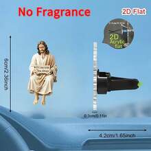 Jesus Acrylic Car Air Vent Clip, Christian Faith Decor With Scent Chip, Religious Auto Interior Accessory Gift - A - View 3