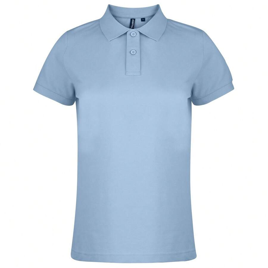 Roly Asquith & Fox Womens/Ladies Plain Basic Short Sleeve Polo Shirt/Top - Sky - View 1