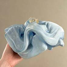 1pc 13CM Large Cloud-Shaped Hair Clip, Made Of Shiny Satin Material With Large Bow, Elegant And Sweet Style, Simple And Generous Women's Hair Accessory - View 5