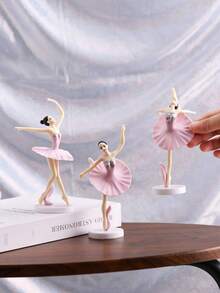 3/6pcs Ballet Themed Dancer Figurines, Suitable For Decoration And Desktop Display, Halloween/Christmas Party Gifts - Multicolor - View 3