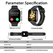 2026 New Smart Watch, 1.83-Inch HD Full Touchscreen, Unisex, Stylish Design, Receives Messages, Call Function, Step Tracking, Message Alerts, Compatible With IOS And Android, Perfect Gift For Boyfriend And Girlfriend - View 9