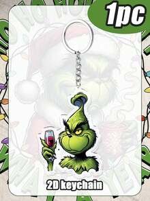 Splendor Gleclinch Lovely Holiday Bag Hanging, Acrylic Printed Key Ring Pendant With Metal Chain, Everyday With Christmas Decorations - Multicolor - View 5