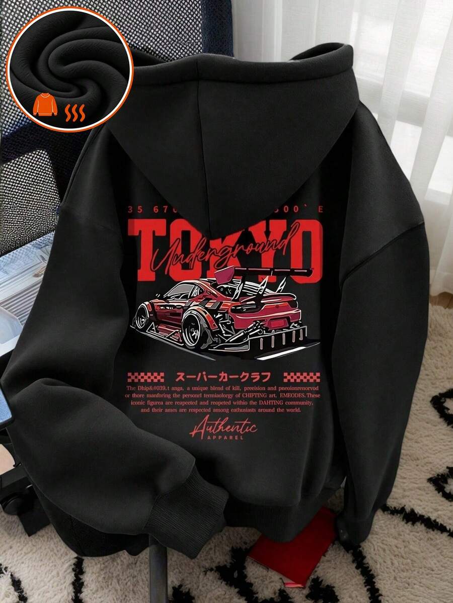 1pc Tween Boy Thermal Lined Thick Warm Sweatshirt, Young Student Clothing, Suitable Autumn/Winter Long Sleeve Top