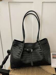 Large Capacity Tote Bag For Women 2026 New Fashion Highly Attractive Shoulder Bag Maillard Commuter Bag - Black - View 10