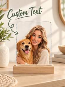 Personalized Photo Plaque With Custom Picture & Text, Custom Acrylic Photo Display Stand, Pet Portrait Keepsake Decor, Personalized Couple Gift, Memorial Photo Decoration, Custom Home Desk Decor, Unique Birthday Gift, Holiday Gift - Multicolor - View 12