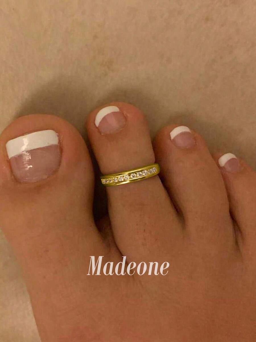 MADEONE 1pc Women's Single Toe Ring, Jewelry Body Accessory For Girls, Prom Party Decoration, Couple Gift, Valentine's Day - Yellow Gold - View 1