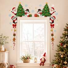 Christmas Door Frame Decor Sticker Santa Snowman Penguin Tree Holiday Wall Decal Xmas Home Decoration - Christmas Wall Decals - View 4