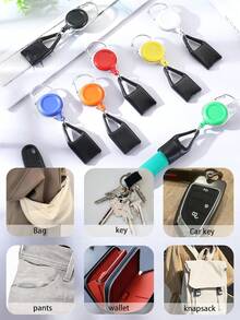 Retractable Lighter Holder Keychain, Stretch Lighter Clip, Portable Anti-Lost Cover, Car Key Ring, Backpack Accessory, Outdoor Gift - Multicolor - View 7
