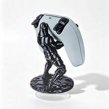 2D Flat Printed Black Knight Style Multi-Platform Controller Stand Acrylic Display | Suitable For // Series X|S/One And Switch Pro Controllers | Stable Support, Scratch-Resistant Design | Desktop Gaming Decor, Creative Gamer Gift - Black Knight-themed Multi-platform Controller Stand - View 5