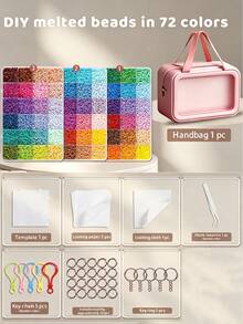 2.6mm Mini Fuse Beads With Making Tools And Storage Bag, DIY Ironing Perler Beads, Perler Beads, Fusion Beads, Perler Beads, Suitable For Jewelry Making, Pixel Art Perler Earrings, Handmade Pendants, Decorative Items Making Beads - Perler Bead Set Includes Making Tools + Storage Bag - View 11