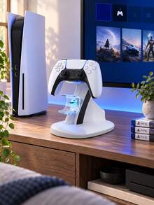 1pc DualSense Controller Charging Dock, Dual Type-C Interface, Fast Charging Stand With Protection Chip And LED Indicator, Compatible With PlayStation 5 Controller, Portable Sync Charging Station - View 5