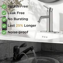Mcmxtap Cromo Mezcladora Monomando para Lavabo, Llaves para Lavabo baño Agua Caliente y Fría Grifo, Llave Mezcladora para Lavabo Bajo, Grifo para Lavabo de Baño Acero Inoxidable con Doble Flexible Mangueras - Níquel cepillado - Ver 7
