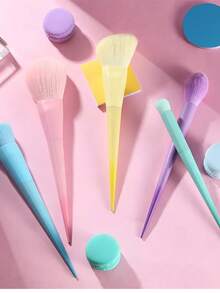 YUEOOIU 20-Piece Makeup Brush Set, Including 17 Macaron Makeup Brushes, Each With Its Own Protective Case, And 3 Dark Brown Water-Drop Makeup Pads, Premium Fiber Makeup Tools - Multicolor - View 2
