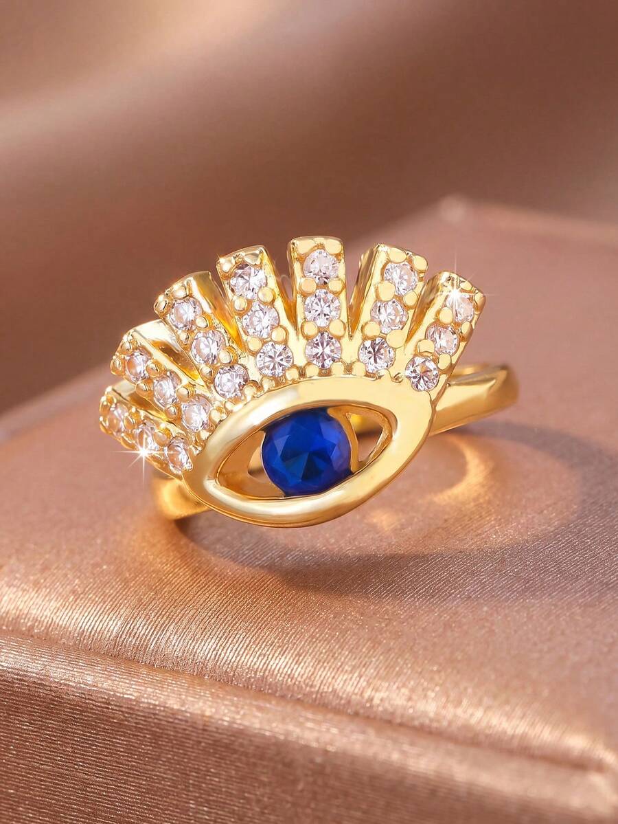 1pc Minimalist Fashion Evil Eye Design Zirconia Ear Cuff, Halloween Accessory, Suitable For Party Gathering Date Wear, Exquisite Holiday Jewelry Gift - Evil Eye - View 1