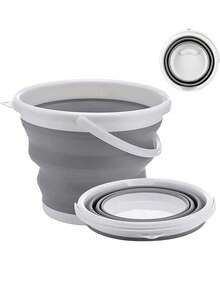 1pc Foldable Round Bucket, Portable Multi-Functional Plastic Folding Bucket, Suitable For Outdoor Travel, Home, Dorm, Space-Saving Lightweight Bucket, Suitable For Fishing, Foot Bath, Car Wash, Daily Storage - Multicolor - View 12