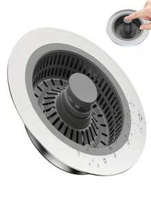 1/2/4Pcs Kitchen Sink Drain Strainer And Stopper Combo, 3-In-1 Stainless Steel Pop Up Sink Stopper And Drain Strainer, For Standard Drains, Ideal Kitchen Sink Protector,Floor Drain Cover, Modern Kitchenware,Kitchen Organizer - Multicolor - View 2