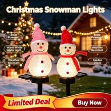 Christmas Snowman Lawn Stake Light Solar Powered Garden Vertical Light Holiday Decoration Light Waterproof Atmosphere Light Holiday Lighting Gift - Snowman Hat Garden Stake Light - View 10