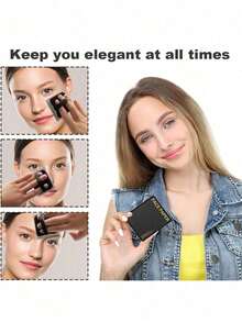 100PCS Facial Oil Control Paper + Square Powder Puff + 1 Mirror, Oil Absorption Control, Fresh Portable Facial Blotting Paper, Able To Absorb Excess Facial Oil, Suitable For Men And Women, Beginners, Skincare Products - Multicolor - View 2