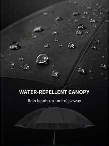 1pc Manual Long Straight Handle Large Canopy Solid Color Sun Protection & Rain Umbrella, Unisex, Suitable For Sunny/Rainy Days, Daily Commute, Business, Travel & Outdoor Use, Christmas New Year Gift - E - View 6