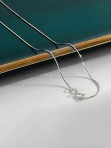 1pc Minimalist Design Layered Necklace, Delicate Jewelry, Daily Wear, Gift - Silver - View 4