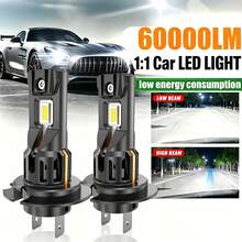 Heyword 2pcs H7 Car LED Headlights High Power 1:1 Mini Size Super Bright Plug & Play Car Headlight Bulbs 6000K With Fan, No Battery - 2pcs - View 2