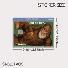 Funny Bigfoot Cartoon Vinyl Bank Card Sticker, 1pc, Premium PVC Material, Scratch-Resistant And Durable, Removable Without Residue, Suitable For Credit Card And Debit Card Decoration - View 2
