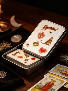 Penutup Kotak Penyimpanan Kartu Tarot, Dicetak dengan Kartu Tarot, Macan Tutul, Mata Misterius, Penyihir, dan Pola Lainnya, Dapat Digunakan sebagai Kotak Penyimpanan Kartu Tarot, Toples Penyimpanan, Kotak Penyimpanan Kosmetik, Kotak Hadiah, Cocok untuk Menyimpan Kartu Tarot, Perhiasan, Alat Tulis, dll. - MultiWarna - View 4