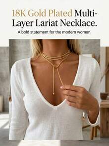 1pc Minimalist Ins Style Long Twisted Rope Necklace, Creative Knot & Round Bead Pendant Design, High-End Versatile Neck Accessory For Women, Delicate Chain With Outstanding Texture, Suitable For Daily Commute, Vacation, Party, Niche Elegant Layered Fashion Jewelry Accessory - Multicolor - View 4