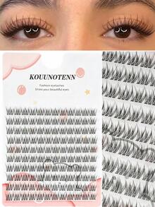 KOUUNOTENN 120pcs C Curl Cluster False Eyelashes, Natural Style Single Cluster Fake Lashes, Soft Ultra-Lightweight DIY Lash Extensions, Suitable For Daily Makeup - View 1
