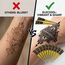 2pcs Black/Brown Henna Tattoo Paste, Waterproof Semi-Permanent Temporary Tattoo Paste For DIY Body Art Festival Party - Multicolor - View 2