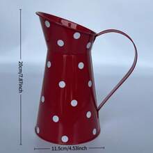 1pc Colorful Metal Watering Can Vases, Polka Dot Galvanized Iron Flower Pitchers For Christmas Floral Arrangement, Holiday Table Centerpiece And Home Garden Decor - Christmas Vase - View 11