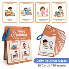 Lachilly Spanish Language Learning Flashcards 7 Themes Fruits Vegetables Food Animals Daily Activities Etc. Preschool Kindergarten Education Learning Cards Spanish Language Learning Materials - Multicolor - View 21