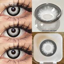 Eyeshare زوج واحد من عدسات الاتصال للتنكر باللون الأبيض للعيون، عدسات لعب الأدوار الأنمي، عدسات هالوين سوداء - قابل للتخلص سنوياً - مشاهدة 6