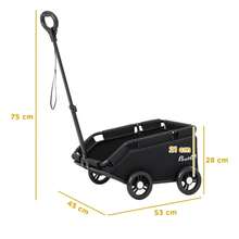 Pet Wagon Cart, Dog Stroller For Small Dogs And Cats With 4 Wheels, Safety Straps, Storage Bag, Mat - 1 - View 3