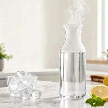High Borosilicate Glass Cold Water Pitcher, Large Capacity Household Juice Pitcher With Lid, High Temperature Resistant Striped Water Pitcher, 1800ML/2200ML/1650ML/1300ML, Kitchen Transparent Water Pitcher With Stainless Steel Lid. - 017 Water Bottle (1520ML) - View 3