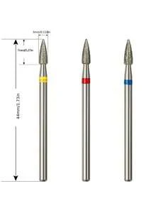 3/1pc Professional Fine Nail Drill Bits - Ultra-Fine Grit, Suitable For Salon-Grade Nail Grooming, Nail Pre-Treatment And Cuticle Removal - Multicolor - View 7