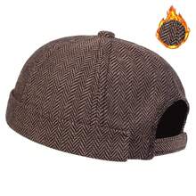 1pc Men's Houndstooth Pattern Flat Cap, Black Outdoor Casual Hat, Suitable For Autumn/Winter Travel, Windproof And Warm - Multicolor - View 5