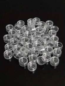 1/6pcs Mini Transparent Cream Jars - Empty Plastic Cosmetic Containers, Transparent Eyeshadow And Lip Balm Sample Jars, Travel Size Cosmetic Samples - Multicolor - View 8