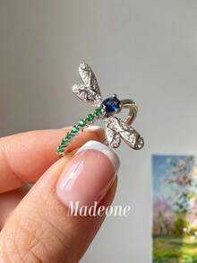 MADEONE 1pc Dragonfly Ring, Inlaid With Colorful Cubic Zirconia, Women's Jewelry, Suitable For Daily Wear, Ball Party Decoration - Dragonfly - View 1