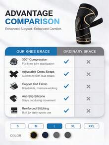 2pcs Adjustable Knee Pads 360° Pressure Knee Support, Suitable For Running, Basketball, Gym, Relieve Joint Pain - Apricot - View 6