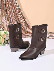 2026 New Women's Fashion Commuter Ankle Boots Riding Boots - Brown - View 3