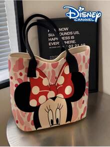 Disney Daisy, Minnie, Mickey Women's Fashion Cartoon Pattern Printed Tote Bag, Large Capacity Lightweight Shoulder Handbag, Multi-Functional Daily Office Commute Casual Weekend Outing Shopping Portable Handbag - Multicolor - View 2
