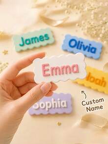 Personalized Name Badge Cute Accessory For Backpacks/School Bags, Custom Name And Id Tags Back-To-School Gift For Family And Friend And Christmas Gift - Multicolor - View 1